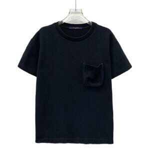 CM0359 Louis Vuitton Black Monogram Embossed Short Sleeve T-Shirt